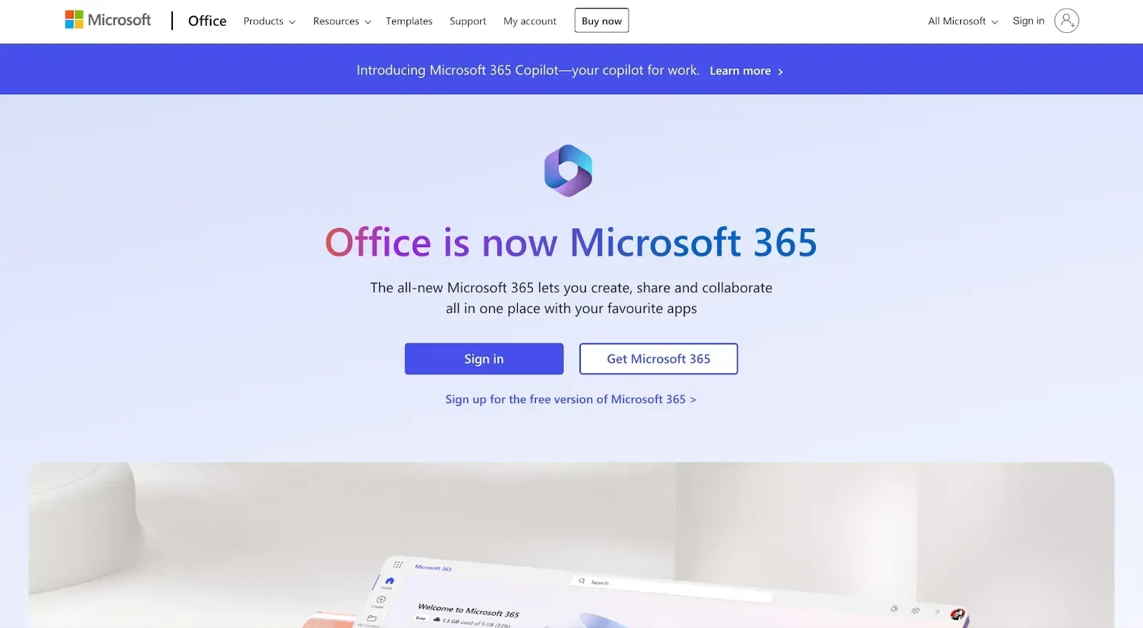 microsoft team collaboration software homepage