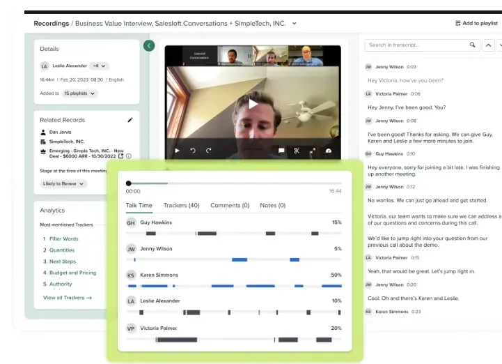 salesloft AI sales coaching platform