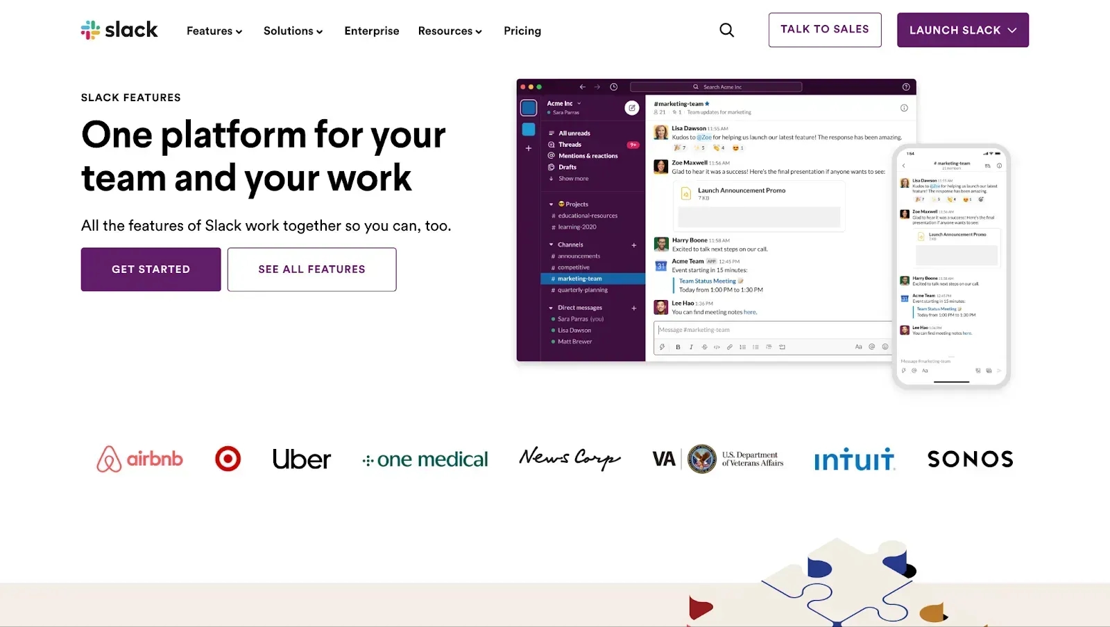 slack team collaboration software homepage