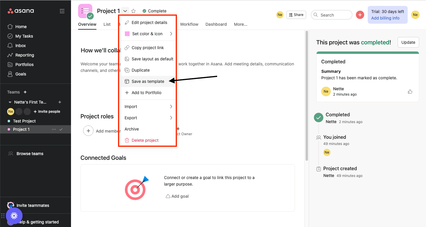 asana project management software features project and task templates