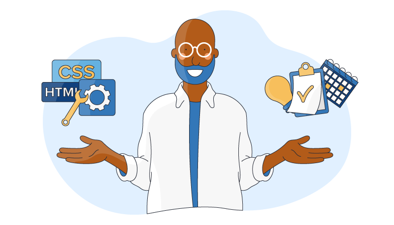 a man is an expert in tech leads with expert power