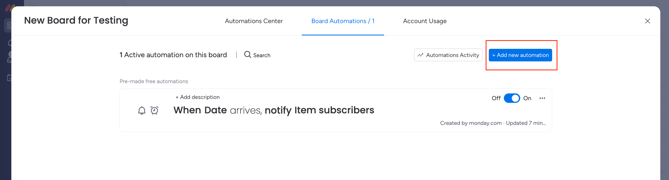 An automation test